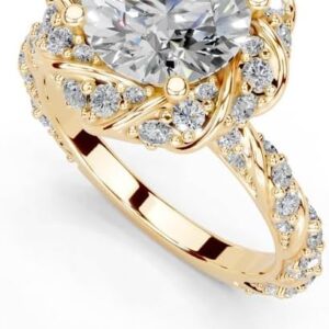 Round Cut Engagement Anniversary Wedding Ring in 14K Gold