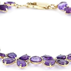 Galaxy Gold 20.7 Carat 14k Solid Gold Bracelets Natural Amethyst